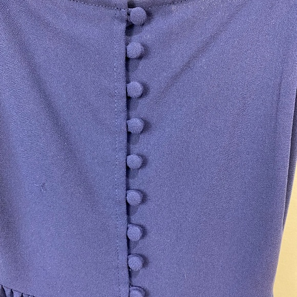 MADEWELL Navy Button Front Smocked Cross Back Jumpsuit Size 2 - Picture 9 of 16